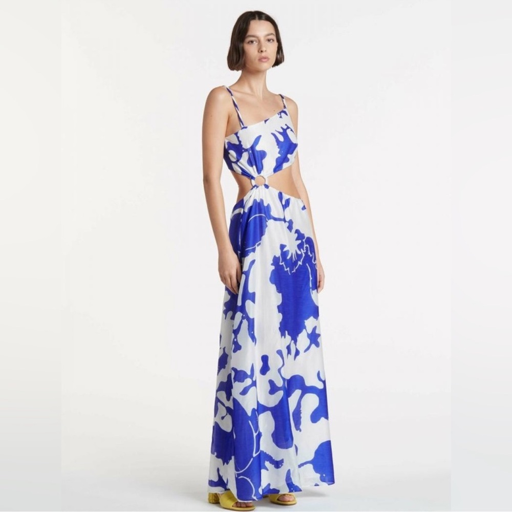 SIR Vivi Asymmetric Cotton-Silk Maxi Dress US6 - Picture 8 of 12